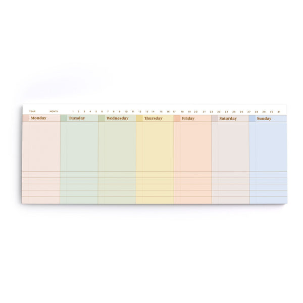 Weekly Calendar Planner Rainbow Tear Off Notepad Hellooriday