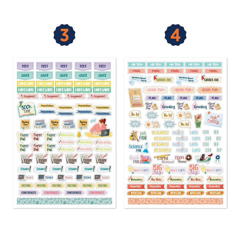 Hellooriday Decorative Stickers Planner Sticker Set: Back To School