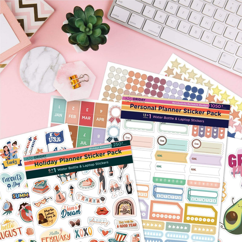 ORIDAY  New Daily Planner Sticker Pack - 500+ Stickers, Perfect Size,  Premium Design & Materials – Hellooriday