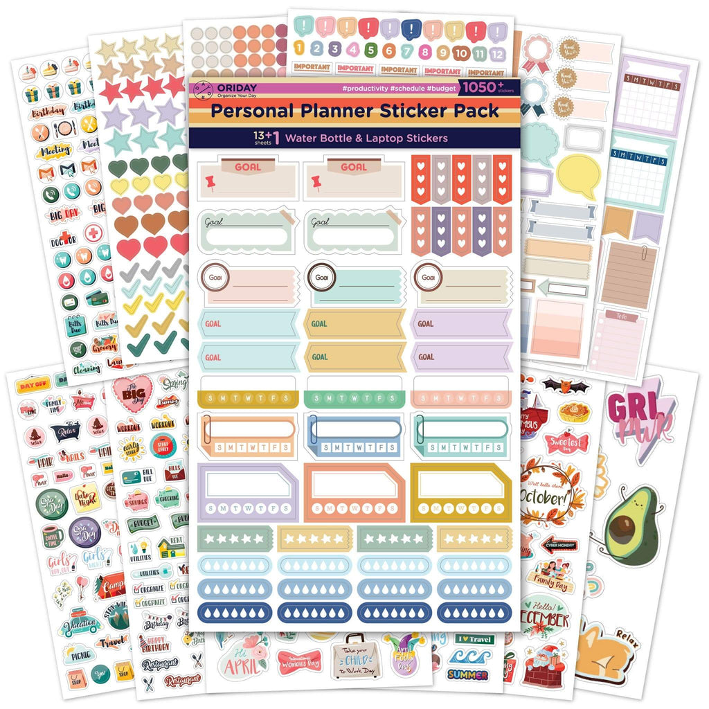 ORIDAY  New Daily Planner Sticker Pack - 500+ Stickers, Perfect Size,  Premium Design & Materials – Hellooriday
