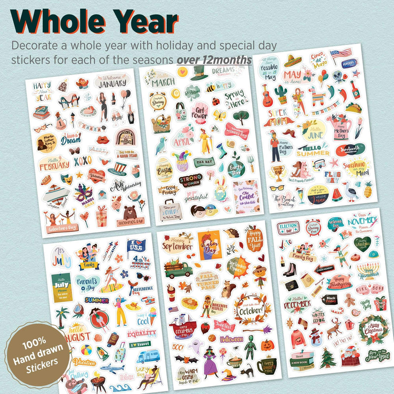 24 Cute Calendar Events/holidays/calendar/bank Holidays Planner Stickers 