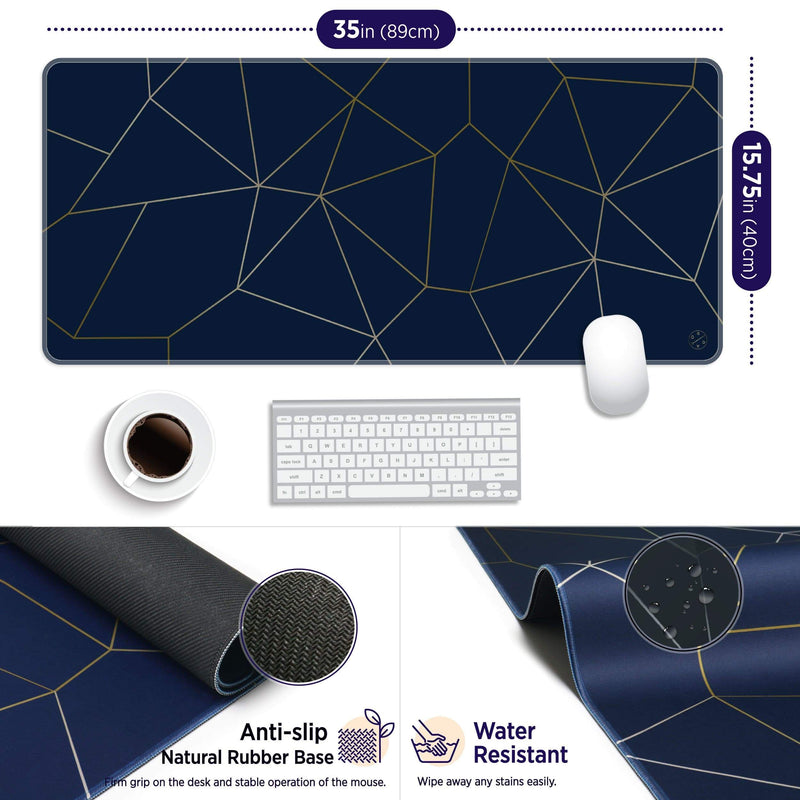 XXL Extended Desk Gaming Mouse Pad, 3mm Thickness - Navy Chic – Hellooriday