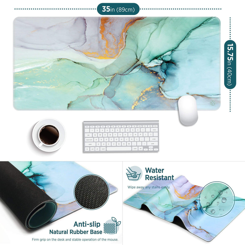Hellooriday Desk Pads & Blotters XXL Extended Desk Mouse Pad - Teal Ocean