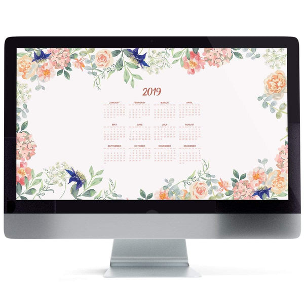 2019 Floral Desktop Wallpaper - Hellooriday