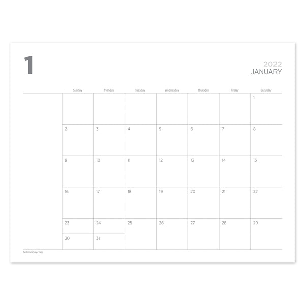 Hellooriday Digital Attachment 2022 Monthly Calendar Planner (Letter)