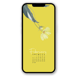 Hellooriday Digital Attachment Calendar February 2022 - Yellow
