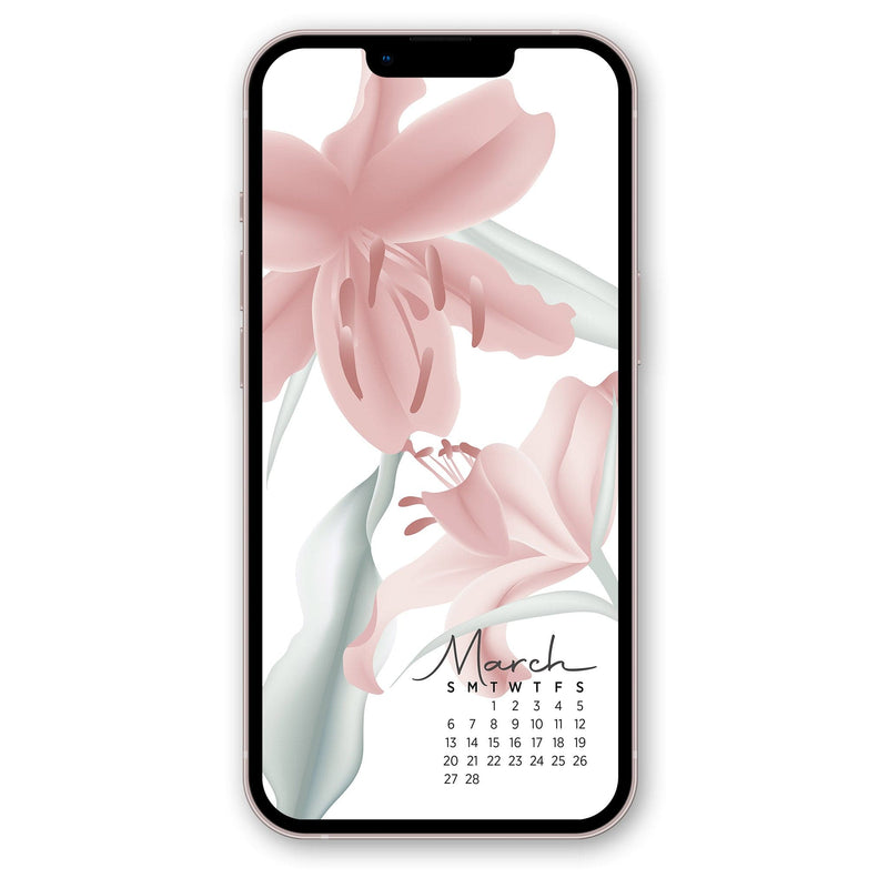 Hellooriday Digital Attachment Calendar March 2022 - Pink Lily