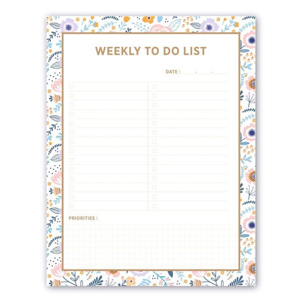 Floral Weekly To Do List - Hellooriday