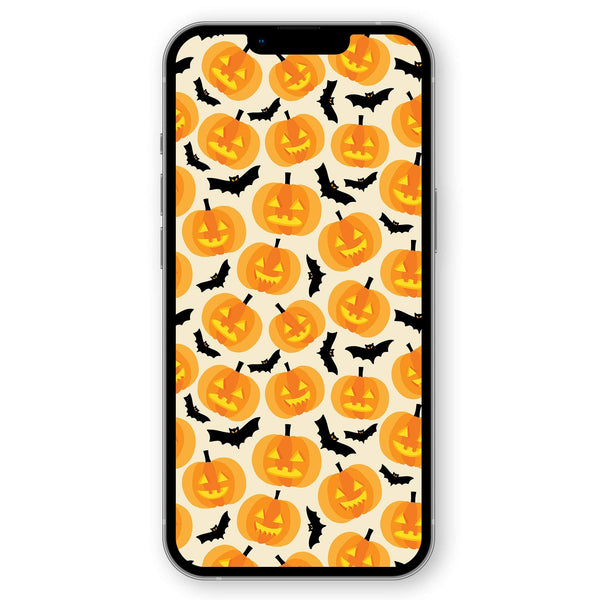 Hello Oriday Free Download iphone mobile wallpaper happy halloween Pumpkins & Bats