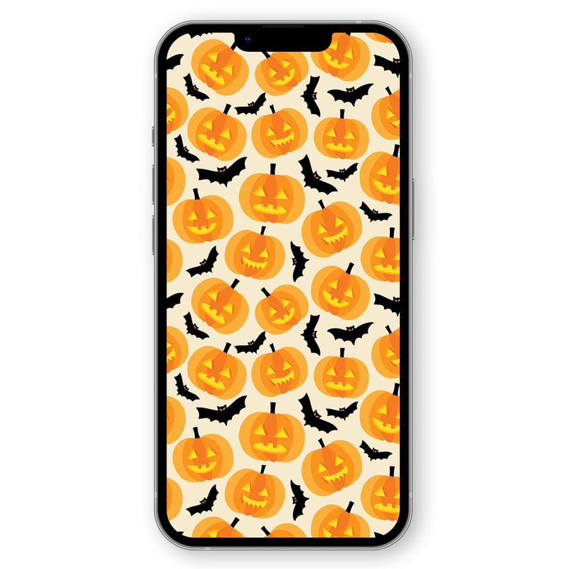 Hello Oriday Free Download iphone mobile wallpaper happy halloween Pumpkins & Bats