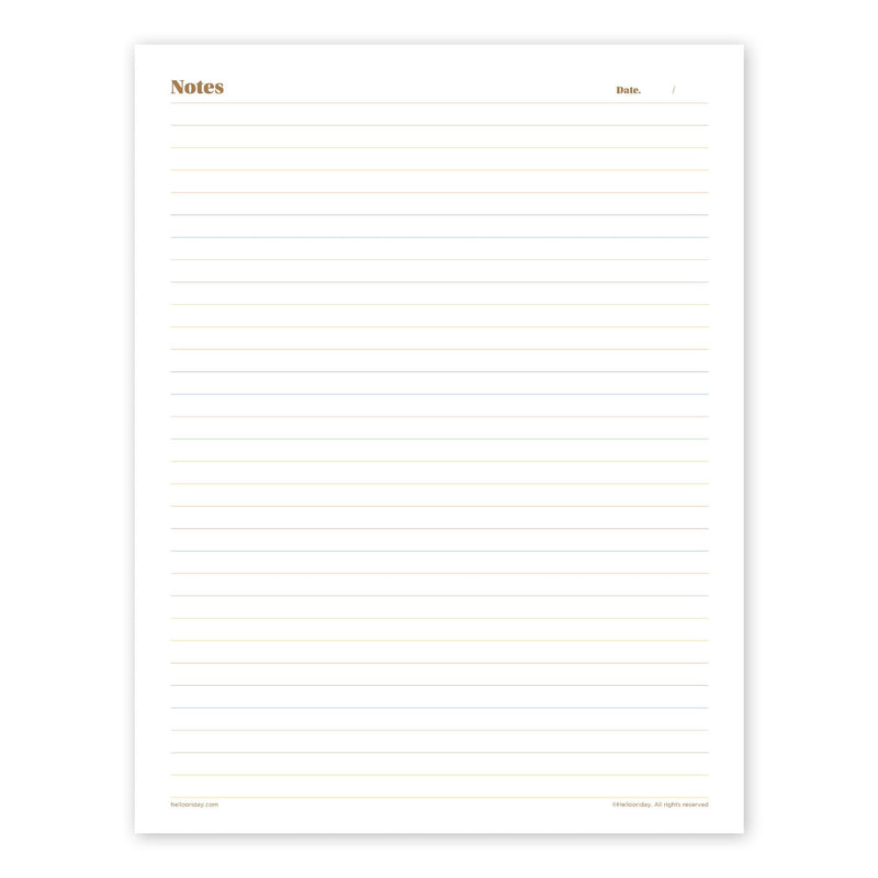 Hello Oriday Free Printable Free Download Rainbow Lined Notes