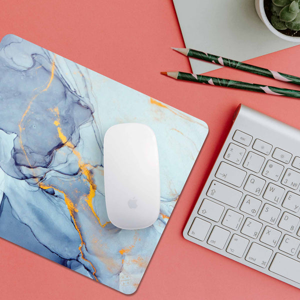 Best Non-slip Desk Mouse Pad - Blue Ocean - Best cute aesthetic modern marbling design pink gaming desk mouse pad custom for women. Productivity, Inspirational, and Motivational. Home and office, Non-slip thick rubber - Hello Oriday