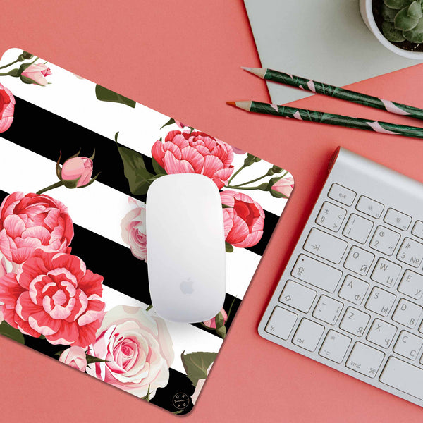 Best Non-slip Desk Mouse Pad - Marine Rose - Best cute aesthetic modern marbling design pink gaming desk mouse pad custom for women. Productivity, Inspirational, and Motivational. Home and office, Non-slip thick rubber - Hello Oriday