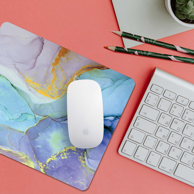 Best Non-slip Desk Mouse Pad - Purple Ocean - Best cute aesthetic modern marbling design pink gaming desk mouse pad custom for women. Productivity, Inspirational, and Motivational. Home and office, Non-slip thick rubber - Hello Oriday