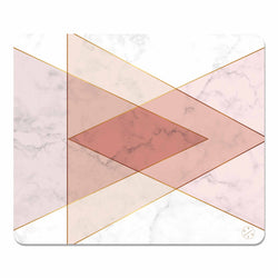 Best Non-slip Desk Mouse Pad -  Triangle on Marble - Best cute aesthetic modern marbling design pink gaming desk mouse pad custom for women. Productivity, Inspirational, and Motivational. Home and office, Non-slip thick rubber - Hello Oriday