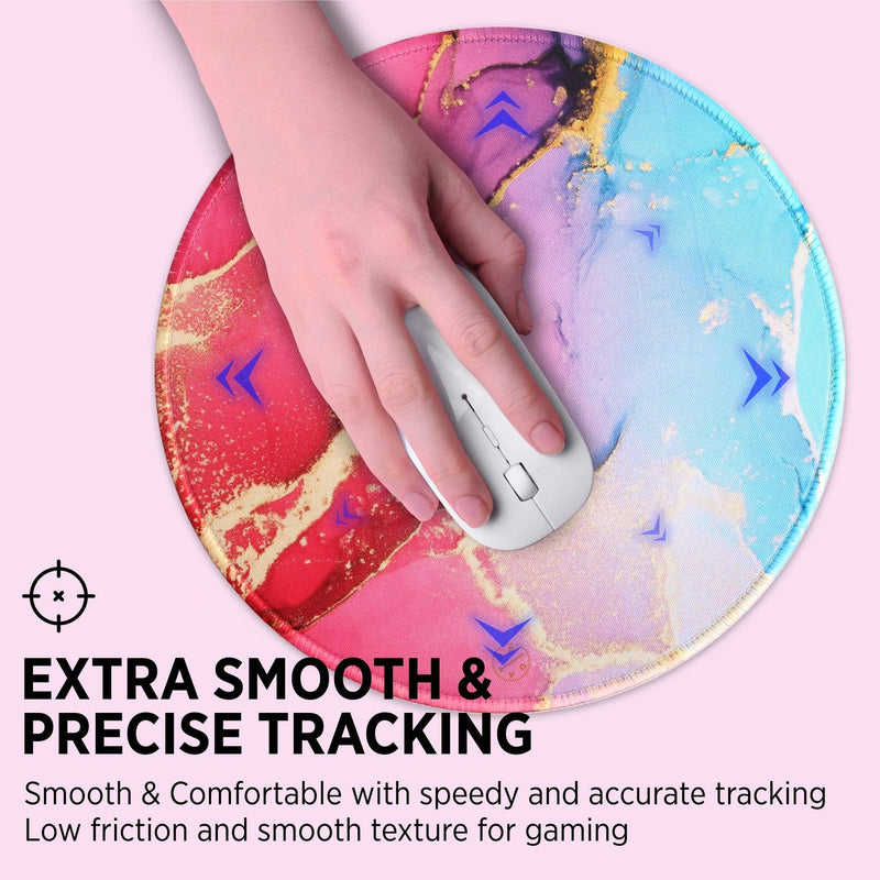 Cool Blue Eye Iris Round Mouse Pad - Non-Slip Rubber Base Computer Mat